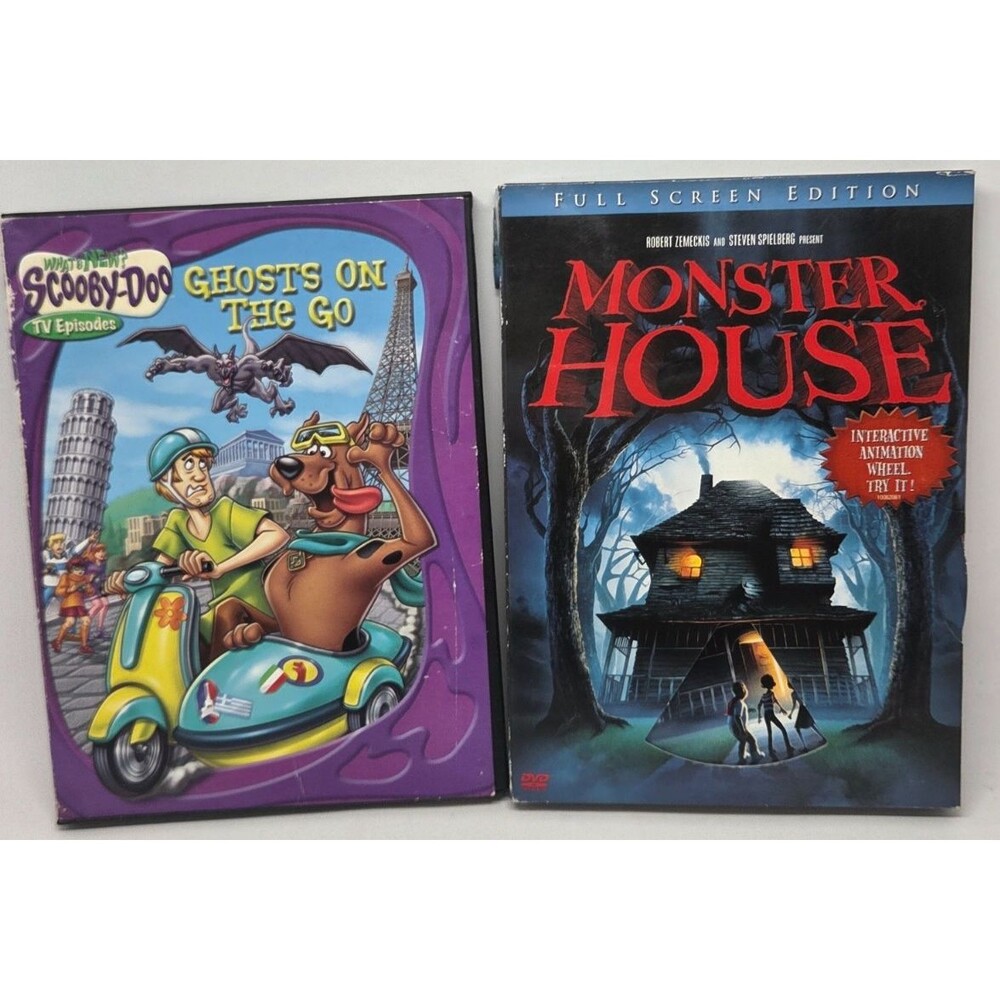 2 Lot Halloween Fam DVDs Monster House Full Screen & Scooby-Doo Ghosts On The G